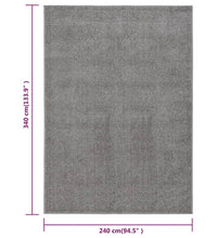 Teppich Kurzflor 240x340 cm Grau