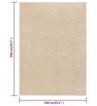 Teppich Kurzflor 140x200 cm Beige