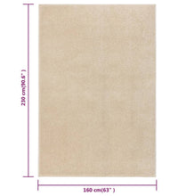 Teppich Kurzflor 160x230 cm Beige