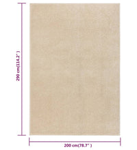 Teppich Kurzflor 200x290 cm Beige