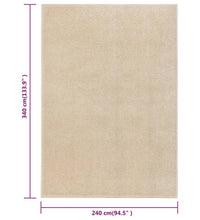 Teppich Kurzflor 240x340 cm Beige