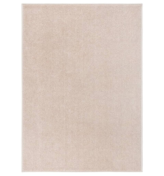 Teppich Kurzflor 140x200 cm Dunkelbeige