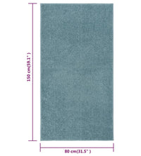 Teppich Kurzflor 80x150 cm Blau