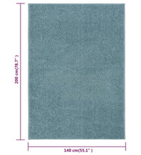 Teppich Kurzflor 140x200 cm Blau