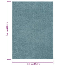 Teppich Kurzflor 240x340 cm Blau