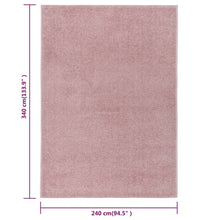 Teppich Kurzflor 240x340 cm Rosa