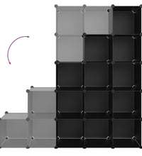 Regalsystem mit 15 Würfeln Schwarz PP