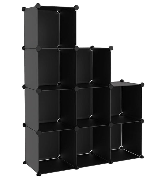 Regalsystem mit 9 Würfeln Schwarz PP