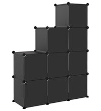 Regalsystem mit 9 Würfeln Schwarz PP