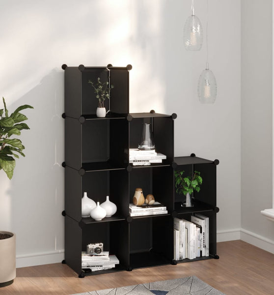 Regalsystem mit 9 Würfeln Schwarz PP