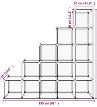 Regalsystem mit 15 Würfeln Transparent PP