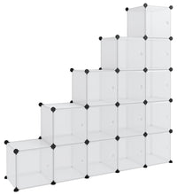 Regalsystem mit 15 Würfeln und Türen Transparent PP