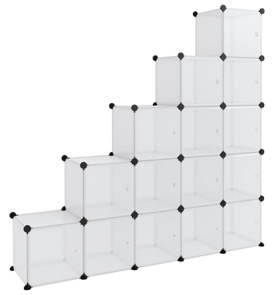 Regalsystem mit 15 Würfeln und Türen Transparent PP