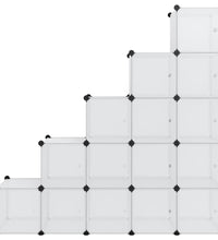 Regalsystem mit 15 Würfeln und Türen Transparent PP