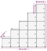 Regalsystem mit 15 Würfeln und Türen Transparent PP