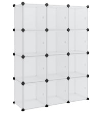 Regalsystem mit 12 Würfeln und Türen Transparent PP