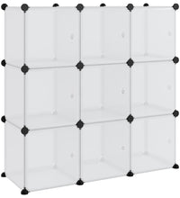 Regalsystem mit 9 Würfeln und Türen Transparent PP