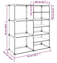 Schuhregal Transparent 84x31,5x93 cm PP