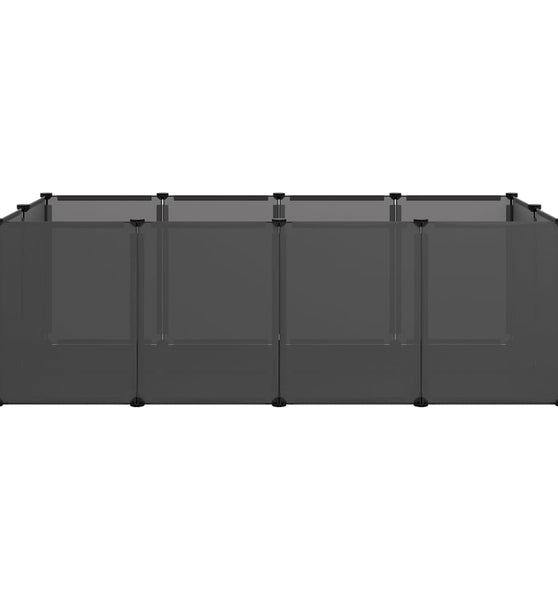 Kleintierkäfig Schwarz 144x74x46,5 cm PP und Stahl
