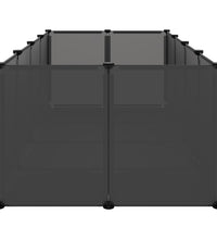 Kleintierkäfig Schwarz 144x74x46,5 cm PP und Stahl