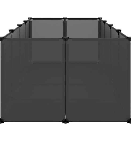 Kleintierkäfig Schwarz 144x74x46,5 cm PP und Stahl