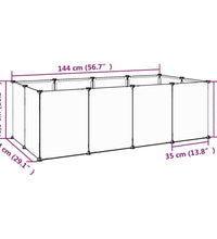 Kleintierkäfig Schwarz 144x74x46,5 cm PP und Stahl