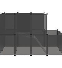 Kleintierkäfig Schwarz 142x74x93 cm PP und Stahl