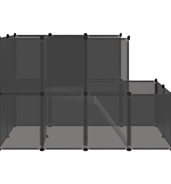 Kleintierkäfig Schwarz 142x74x93 cm PP und Stahl