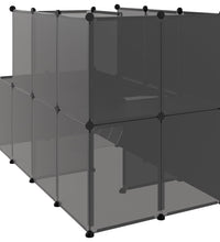 Kleintierkäfig Schwarz 142x74x93 cm PP und Stahl