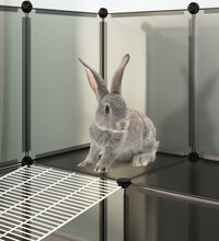 Kleintierkäfig Schwarz 142x74x93 cm PP und Stahl