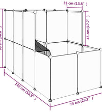 Kleintierkäfig Transparent 142x74x93 cm PP und Stahl