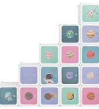 Kinderschrank Modular mit 15 Würfeln Weiß PP