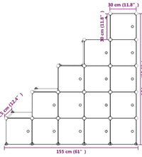 Kinderschrank Modular mit 15 Würfeln Weiß PP
