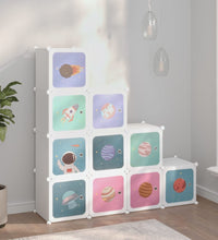 Kinderschrank Modular mit 10 Würfeln Weiß PP