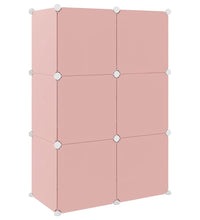 Kinderschrank Modular mit 6 Würfeln Rosa PP