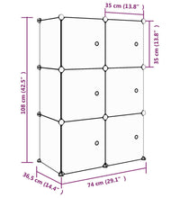 Kinderschrank Modular mit 6 Würfeln Rosa PP