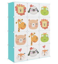 Kinderschrank Modular mit 12 Würfeln Grün PP