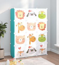 Kinderschrank Modular mit 12 Würfeln Grün PP