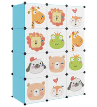 Kinderschrank Modular mit 12 Würfeln Blau PP