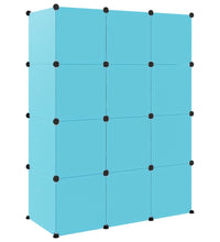 Kinderschrank Modular mit 12 Würfeln Blau PP