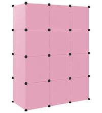 Kinderschrank Modular mit 12 Würfeln Rosa PP