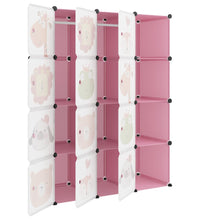 Kinderschrank Modular mit 12 Würfeln Rosa PP