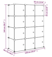 Kinderschrank Modular mit 12 Würfeln Rosa PP