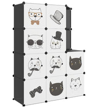 Kinderschrank Modular mit 10 Würfeln Schwarz PP