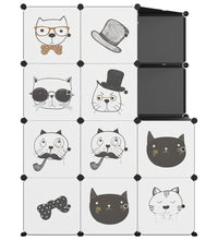 Kinderschrank Modular mit 10 Würfeln Schwarz PP