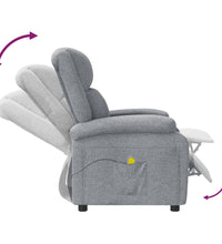 Massagesessel Hellgrau Stoff
