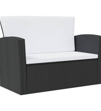 8-tlg. Garten-Lounge-Set mit Kissen Poly Rattan Schwarz