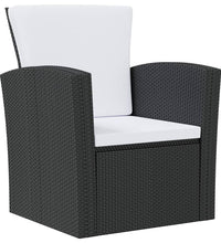 8-tlg. Garten-Lounge-Set mit Kissen Poly Rattan Schwarz