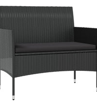 8-tlg. Garten-Lounge-Set mit Auflagen Poly Rattan Schwarz