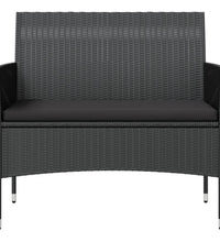 8-tlg. Garten-Lounge-Set mit Auflagen Poly Rattan Schwarz